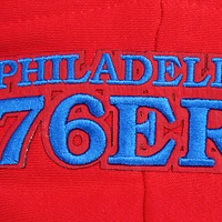 Women's Pro Standard Red Philadelphia 76ers Script Tail Cropped Pullover Hoodie