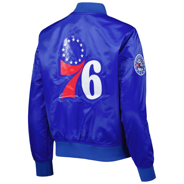 Veste à bouton-pression en satin Pro Standard Royal Philadelphia 76ers Classics pour femme