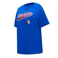 Women's Pro Standard Royal Philadelphia 76ers Script Boyfriend T-Shirt