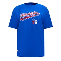 Women's Pro Standard Royal Philadelphia 76ers Script Boyfriend T-Shirt
