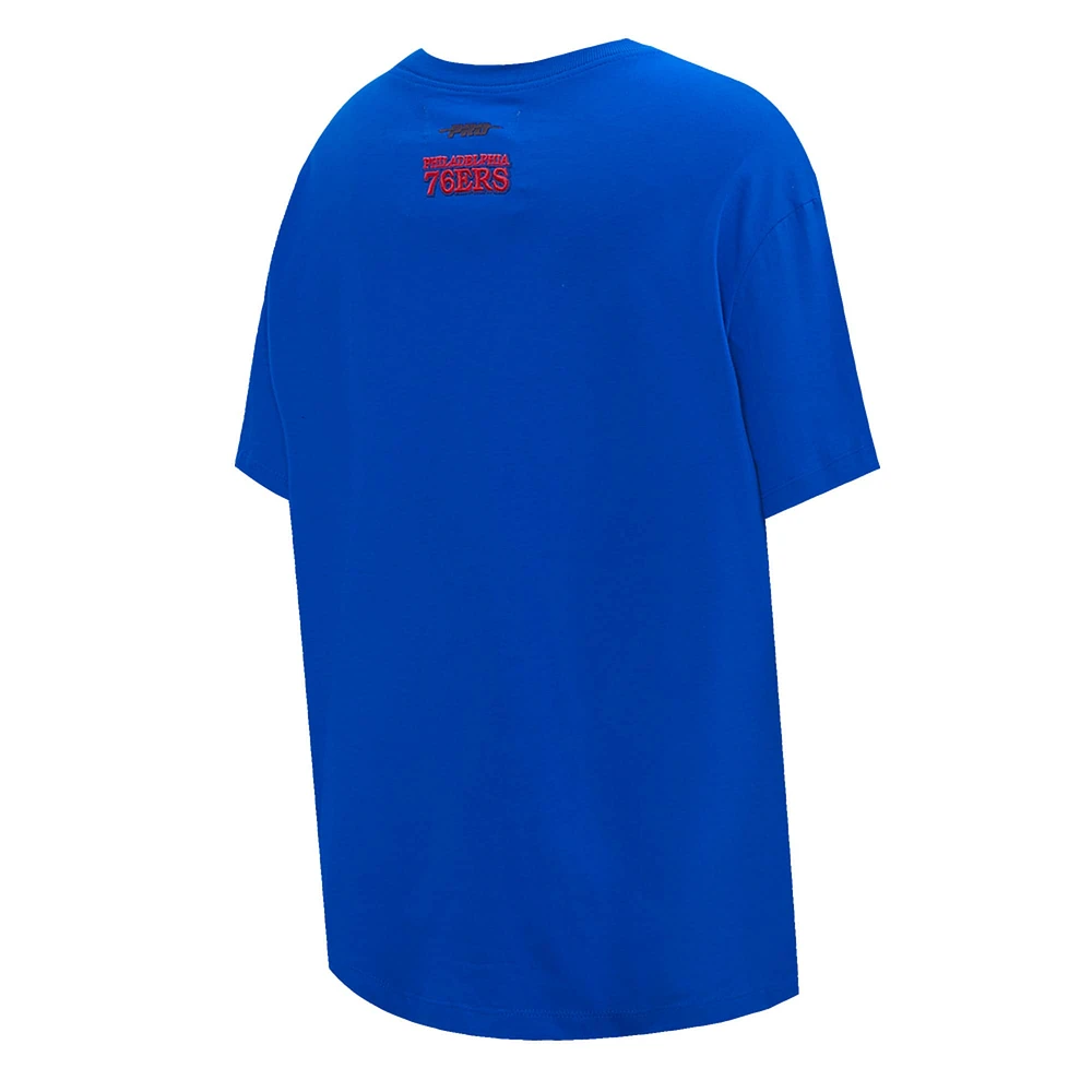 Women's Pro Standard Royal Philadelphia 76ers Script Boyfriend T-Shirt