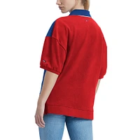 Polo piqué à manches bouffantes Tommy Jeans Royal Philadelphia 76ers Taya pour femme