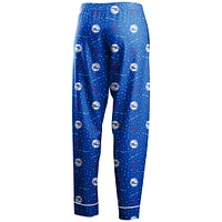 Women's WEAR by Erin Andrews Royal Philadelphia 76ers Long Sleeve Button-Up Shirt & Pants Sleep Set