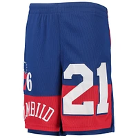 Youth Joel Embiid Royal Philadelphia 76ers Pandemonium Name & Number Shorts