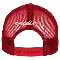 Youth Mitchell & Ness Red Philadelphia 76ers Core Evergreen Trucker Adjustable Hat