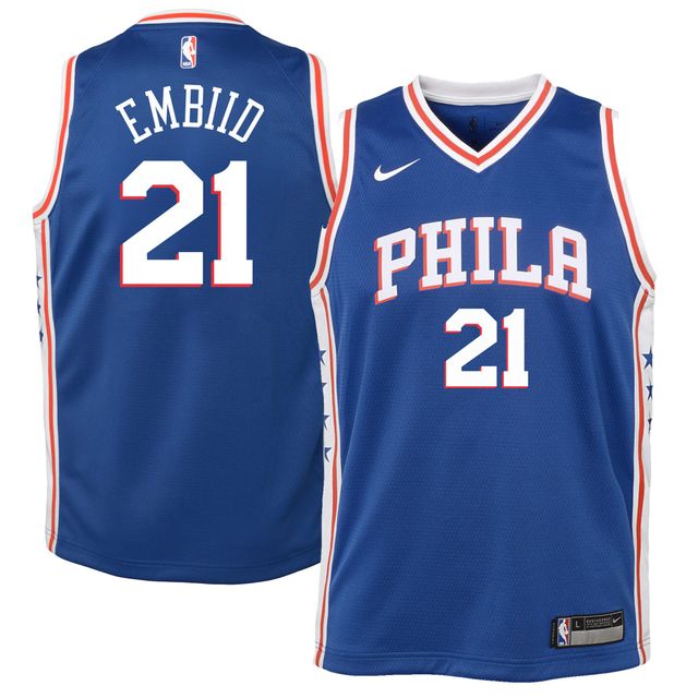 Enfant Nike Joel Embiid Royal Philadelphia 76ers Swingman - Maillot Icon Edition
