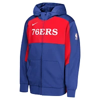 Youth Nike Royal/Red Philadelphia 76ers Authentic On-Court Showtime Performance Full-Zip Hoodie