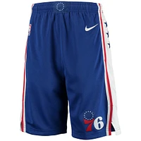 Youth Nike Royal Philadelphia 76ers 2020/21 Swingman Shorts - Icon Edition