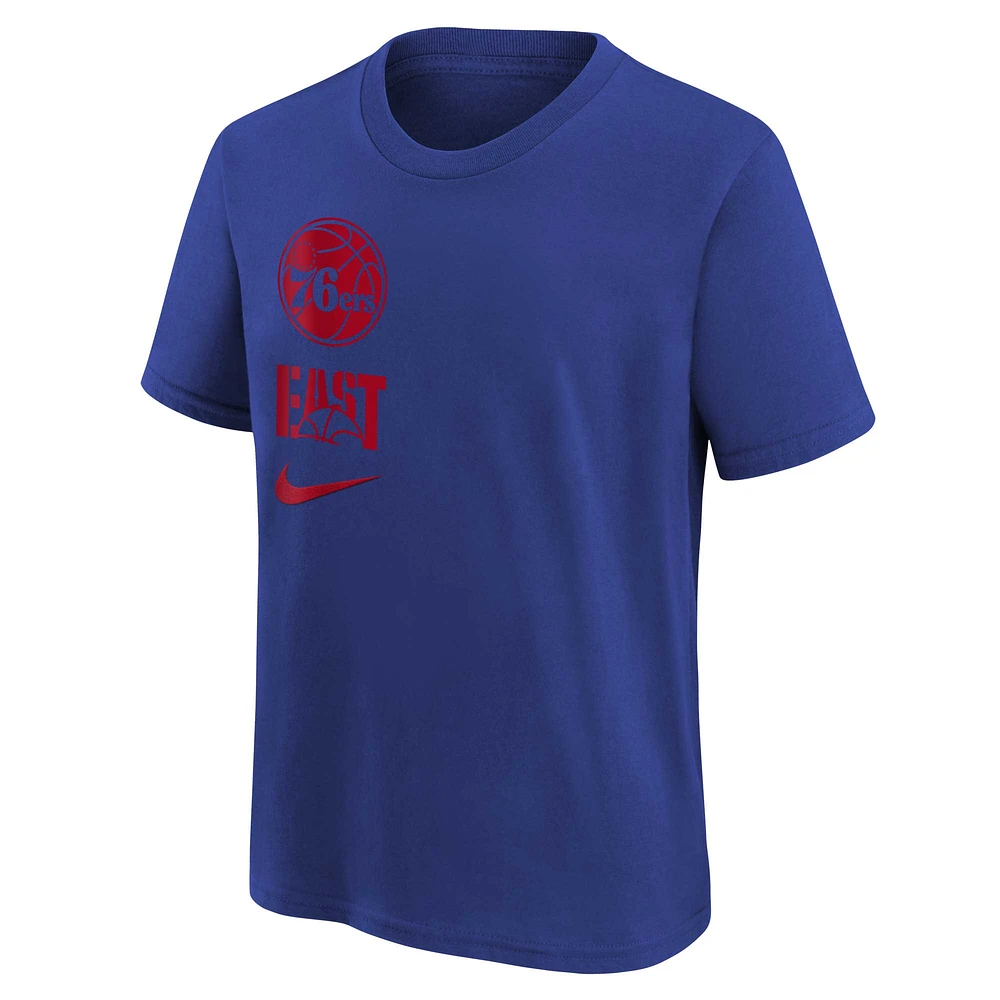 Youth Nike Royal Philadelphia 76ers Essential Asbury Block - T-Shirt