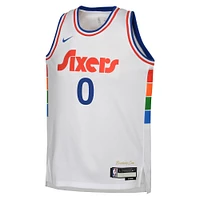 Youth Nike Tyrese Maxey White Philadelphia 76ers 2024/25 Swingman Player Jersey - City Edition