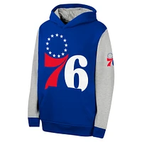 Youth  Royal Philadelphia 76ers Fair Catch Fleece Pullover Hoodie