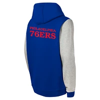 Youth  Royal Philadelphia 76ers Fair Catch Fleece Pullover Hoodie