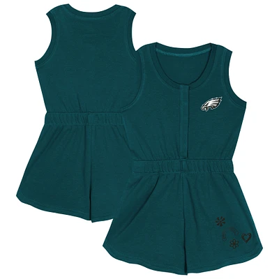 Girls Toddler Midnight Green Philadelphia Eagles Super Girl Romper