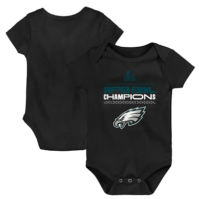 Body noir pour bébé Philadelphia Eagles Super Bowl LIX Champions Stack