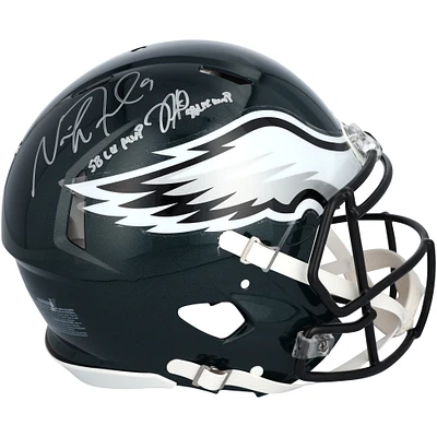 Jalen Hurts & Nick Foles Philadelphia Eagles Autographed Riddell Speed Authentic Helmet with "SB LIX MVP" & "SB LII MVP" Inscriptions