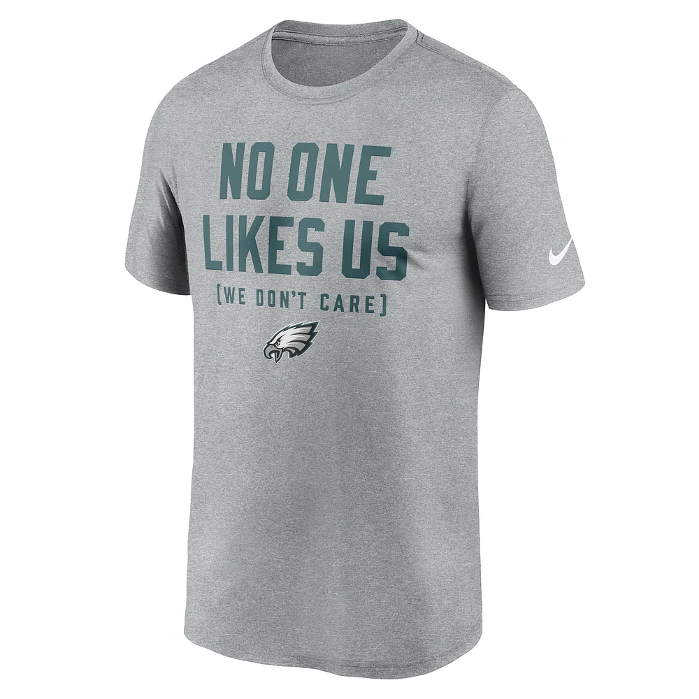 Men's Nike  Heather Gray Philadelphia Eagles Hometown Legend Performance T-Shirt