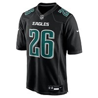 Men's Nike Saquon Barkley Carbon Black Philadelphia Eagles Fashion Game Jersey