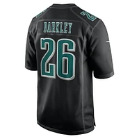 Men's Nike Saquon Barkley Carbon Black Philadelphia Eagles Fashion Game Jersey