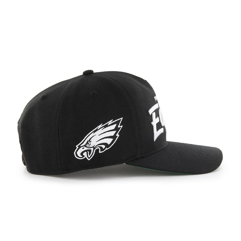 Men's '47 Black Philadelphia Eagles Attitude Hitch Relaxed Adjustable Hat