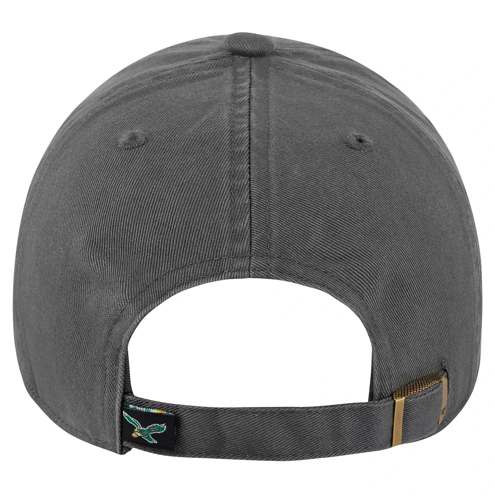 Casquette ajustable '47 Charcoal Philadelphia Eagles Clean Up Team Script pour homme