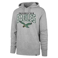 Men's '47 Gray Philadelphia Eagles Headline Pullover Hoodie