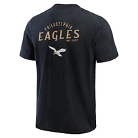 Men's Darius Rucker Collection by Fanatics Black Philadelphia Eagles Washed Henley T-Shirt