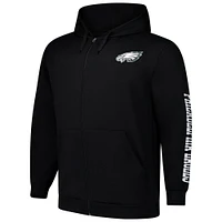 Men's Fanatics  Black Philadelphia Eagles Big & Tall Full-Zip Hoodie