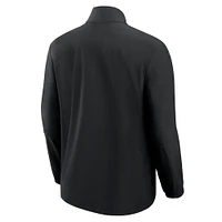 Men's Fanatics Black Philadelphia Eagles Front Office Micro Tonal Quarter-Zip Pullover