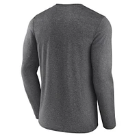 Men's Fanatics  Heather Charcoal Philadelphia Eagles Fundamentals Long Sleeve T-Shirt