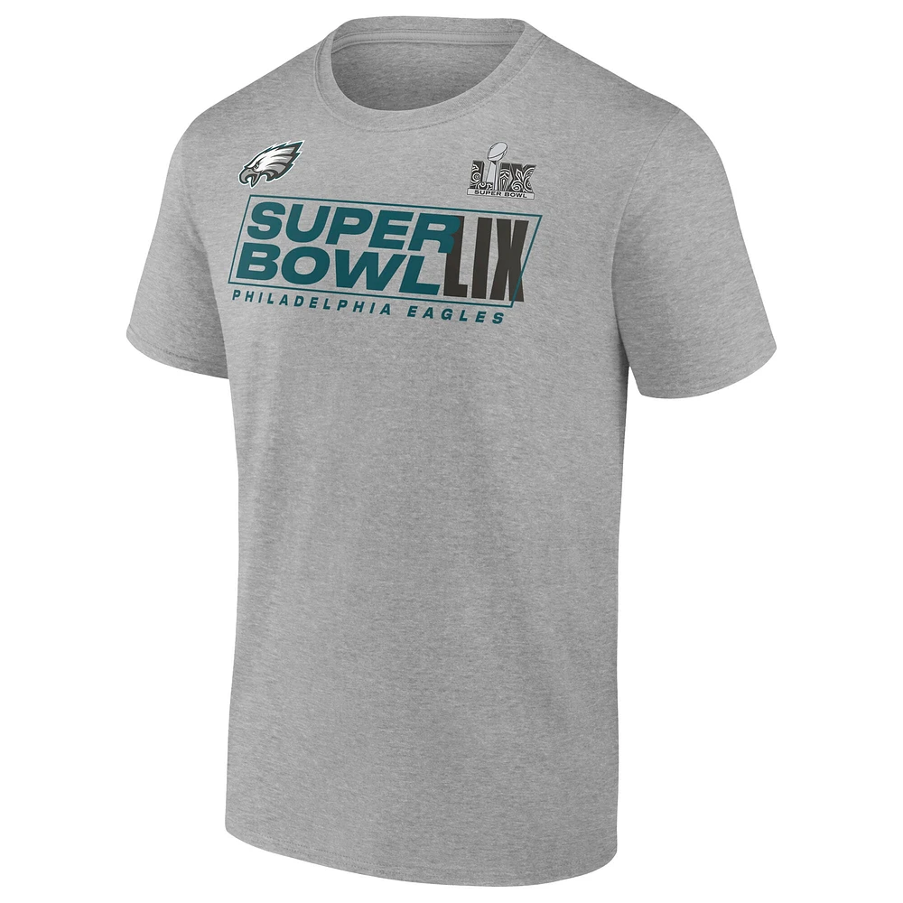 Men's Fanatics  Heather Gray Philadelphia Eagles Super Bowl LIX Big & Tall Roster T-Shirt