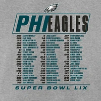 Men's Fanatics  Heather Gray Philadelphia Eagles Super Bowl LIX Big & Tall Roster T-Shirt