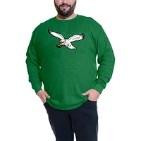 Men's Fanatics Jalen Hurts Kelly Green Philadelphia Eagles Big & Tall Thermal Waffle Long Sleeve T-Shirt