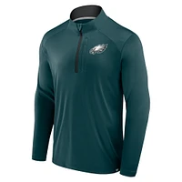 Men's Fanatics Midnight Green Philadelphia Eagles Defender Long Sleeve Quarter-Zip Jacket
