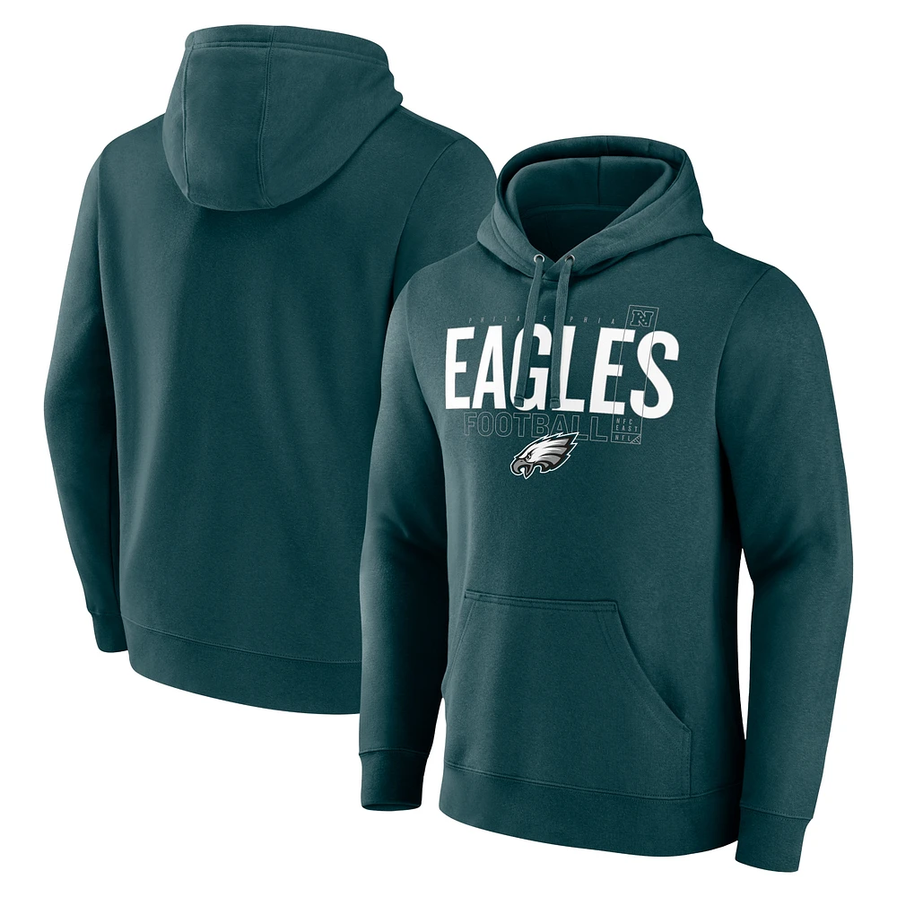 Sweat à capuche enfiler Fanatics Midnight Green Philadelphia Eagles Pylon Outline pour homme