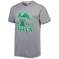 Men's Homage Gray Philadelphia Eagles Hyper Local Tri-Blend T-Shirt