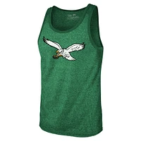 Men's Majestic Threads Jalen Hurts Kelly Green Philadelphia Eagles Tri-Blend Player Name & Number Tank Top