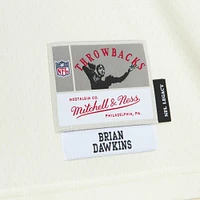 Men's Mitchell & Ness Brian Dawkins Cream Philadelphia Eagles Chainstitch Legacy Jersey
