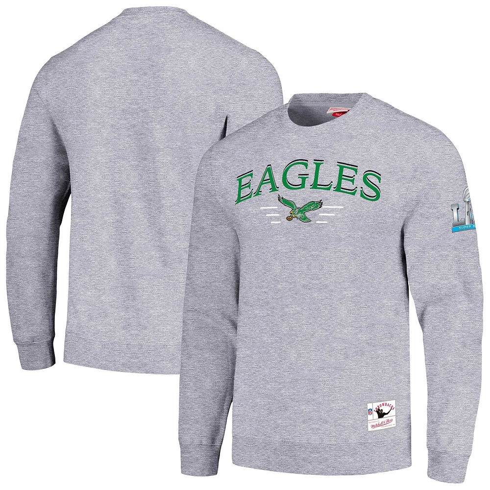 Sweat-shirt gris Mitchell & Ness Philadelphia Eagles Rings 2.0 pour hommes