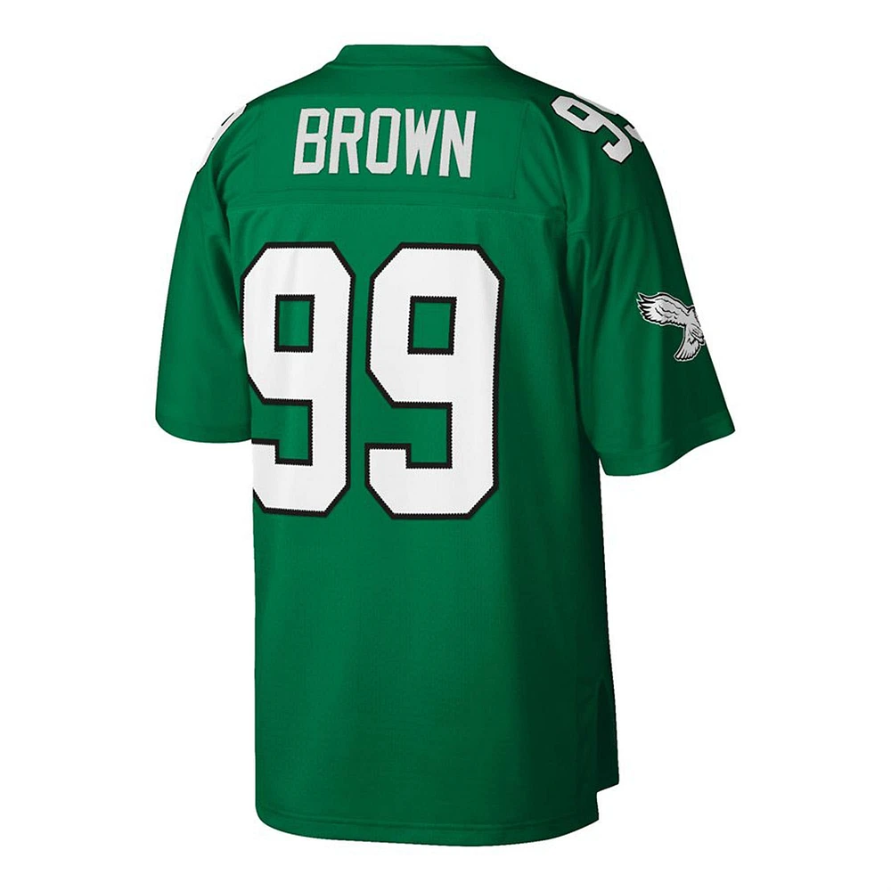 Men's Mitchell & Ness Jerome Brown Kelly Green Philadelphia Eagles Big Tall 1990 Retired Player Replica Jersey