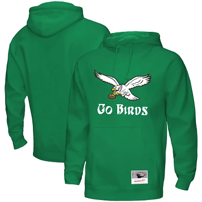 Sweat à capuche vert Kelly de Mitchell & Ness pour homme Philadelphia Eagles Go Birds