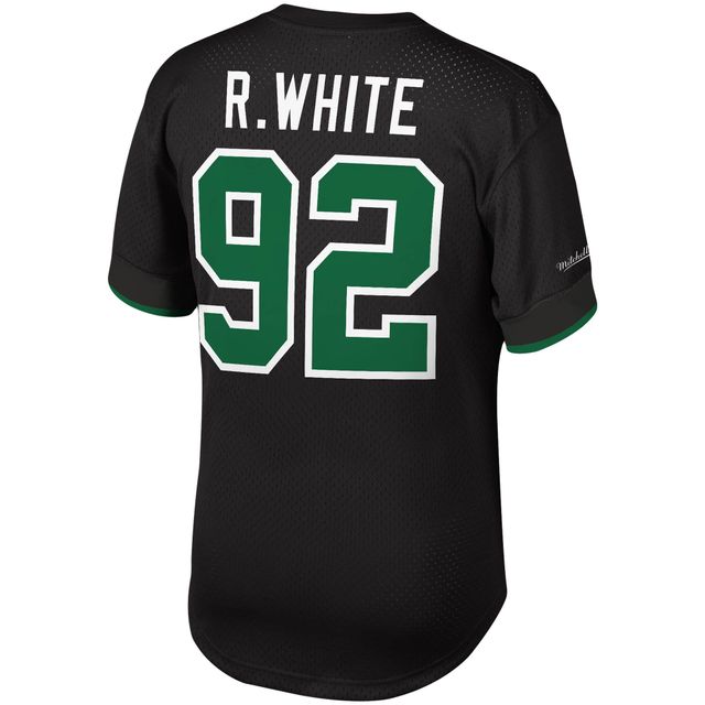 Mitchell & Ness Reggie pour hommes, blanc et noir, nom numéro du joueur retraité des Eagles de Philadelphie, haut en maille