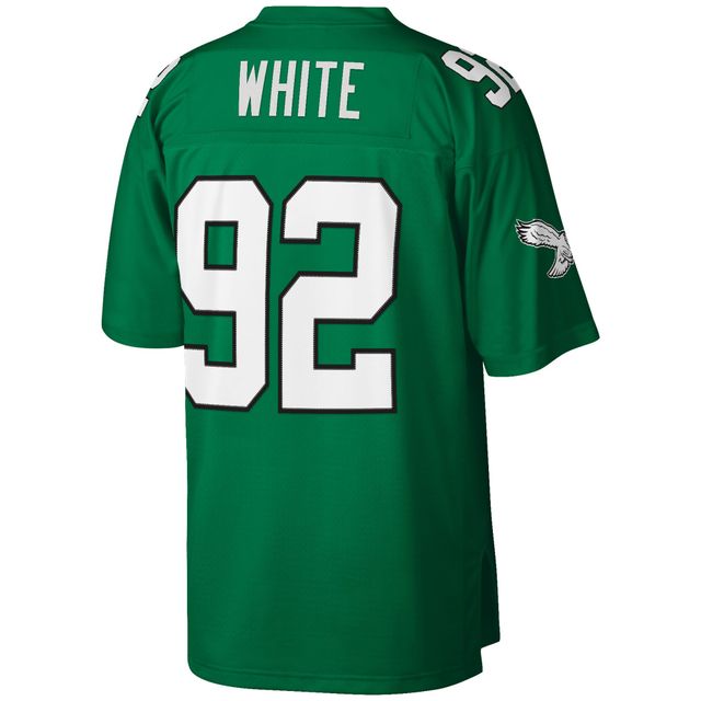Maillot réplique de joueur retraité 1990 des Philadelphia Eagles Mitchell & Ness Reggie White Kelly Green Big Tall pour homme