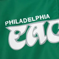 Men's Mitchell & Ness Reggie White Kelly Green Philadelphia Eagles Retired Player Graphic Full-Zip Satin Jacket