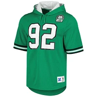 Men's Mitchell & Ness Reggie White Kelly Green Philadelphia Eagles Retired Player Name Number Mesh Hoodie T-Shirt