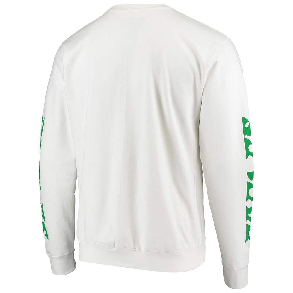 Men's Mitchell & Ness White Philadelphia Eagles Rings VIP Champions Pullover Sweater