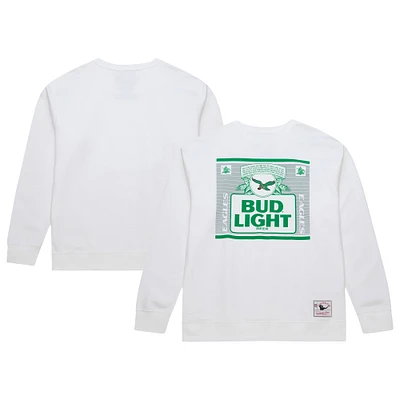 Sweat-shirt à capuche blanc The Crest des Philadelphia Eagles de Mitchell & Ness x Bud Light pour homme