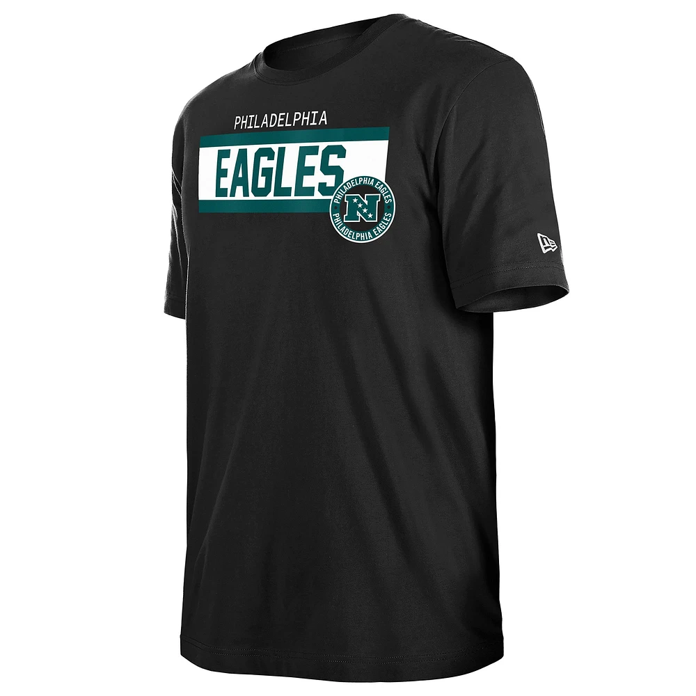 Men's New Era  Black Philadelphia Eagles 3rd Down High Density Print T-Shirt