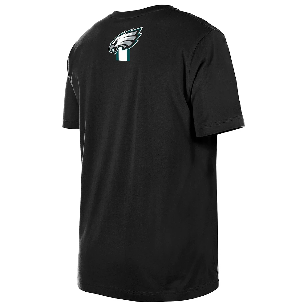 Men's New Era  Black Philadelphia Eagles 3rd Down High Density Print T-Shirt