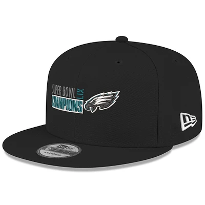 Men's New Era  Black Philadelphia Eagles Super Bowl LIX Champions 9FIFTY Snapback Hat