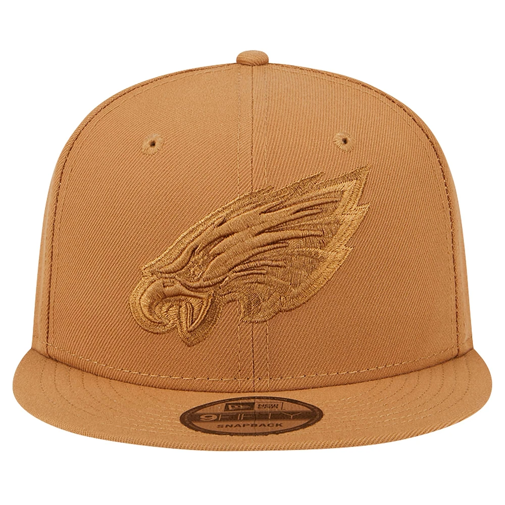 Men's New Era Brown Philadelphia Eagles Color Pack 9FIFTY Snapback Hat